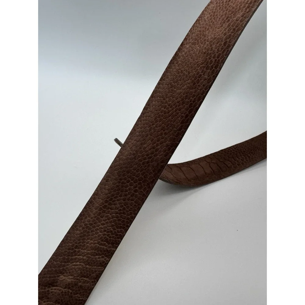 W Kleinberg O Ring Loop Belt Brown Ostrich Leg Leather Belt Sz 34 Designer Custo